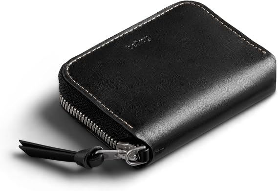 Bellroy Folio Piccolo, Small Leather Zip Wallet - Black