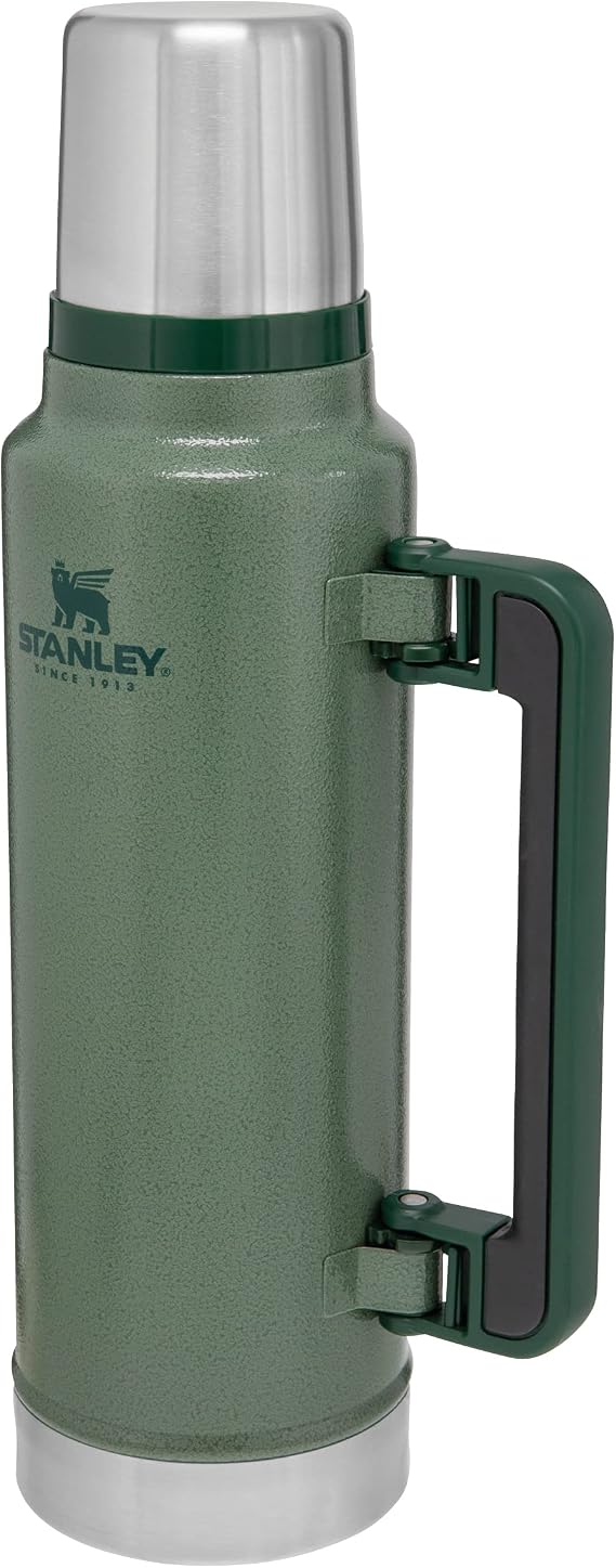 Stanley 1913 Classic Legendary Thermal Flask 1.4L - Hammertone Green | Keeps Hot Or Cold 40 Hours - Leakproof - Dishwasher Safe - BPA-Free Insulated Bottle