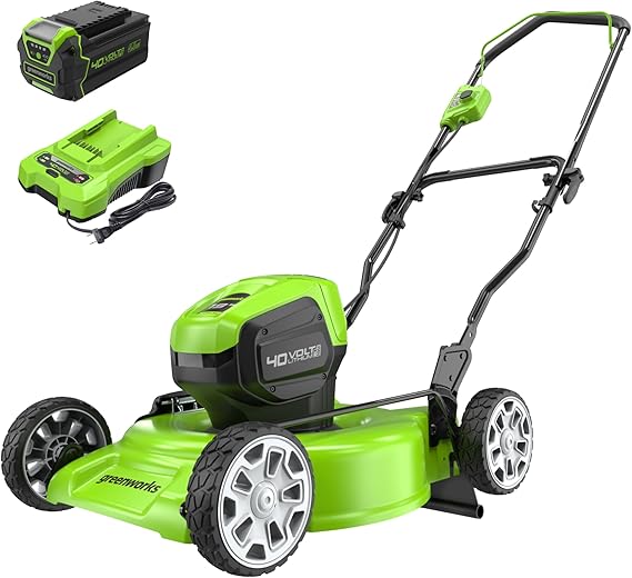 Greenworks 40V 19in Push Lawn Mower, 4.0 Ah Battery and Charger