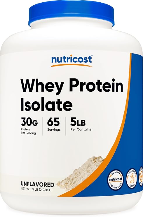 Nutricost Whey Protein Isolate Unflavored 5LB 2.27kg