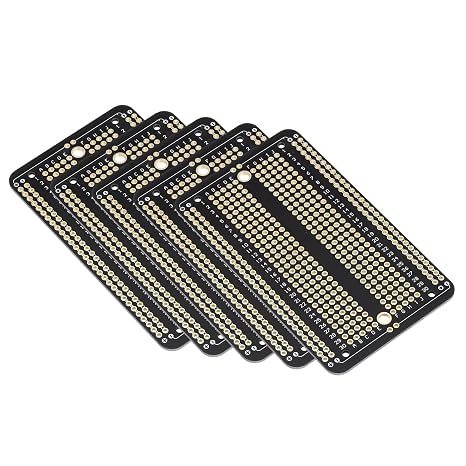 PATIKIL 2" x 3.5" PCB Board Circuit, 5 Pcs Double Sided Prototype Solder Boards for DIY Soldering and Electronic Project Circuit Boards Solderable Breadboard, Black