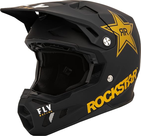 Fly Racing 73-4328XS Formula Cc Rockstar Helmet Matte Black/Gold Xs
