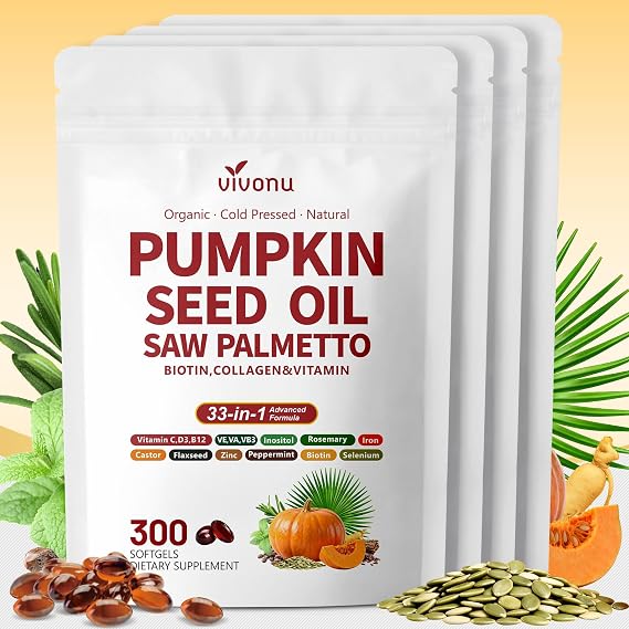 VivoNu Pumpkin Seed Oil with Saw Palmetto Capsules