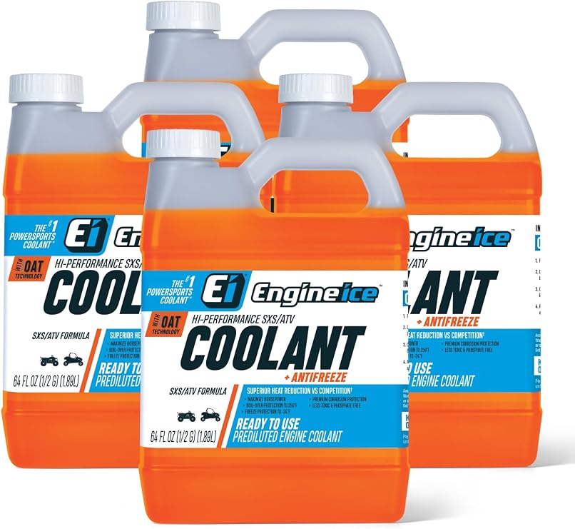 Engine Ice Hi-Performance SXS/ATV Coolant and Antifreeze, 4 Pack, Orange