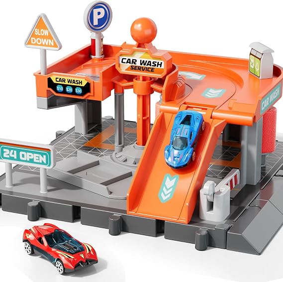 Toy Cars Playsets, Toy Car Wash for Kids, Activity Drivers Playset