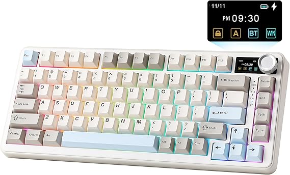 YUNZII B75 PRO MAX 75% Mechanical Keyboard (Beige, Milk V2 Switch)