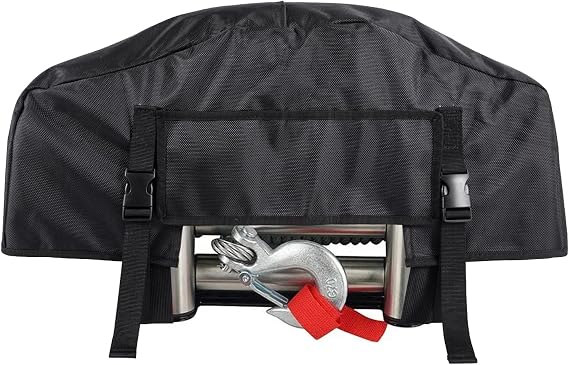 Winch Cover,Heavy Duty UV-resistant Waterproof Winch Protective Cover with Drawstring,Indoor/Outdoor Winch Accessories,Weather Resistant Dust Cover for Electric Winches up to 12000Lbs