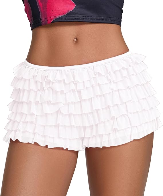 Women Lace Tiered Ruffled Bloomers Shorts Y2k Lolita Fairy Layered Pumpkin Boxer Shorts Party Boy Short Pettipants