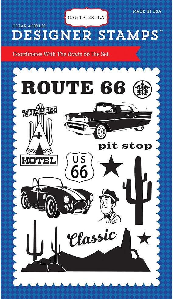 Carta Bella Paper Company Route 66 Stamp Set with 13 Shapes