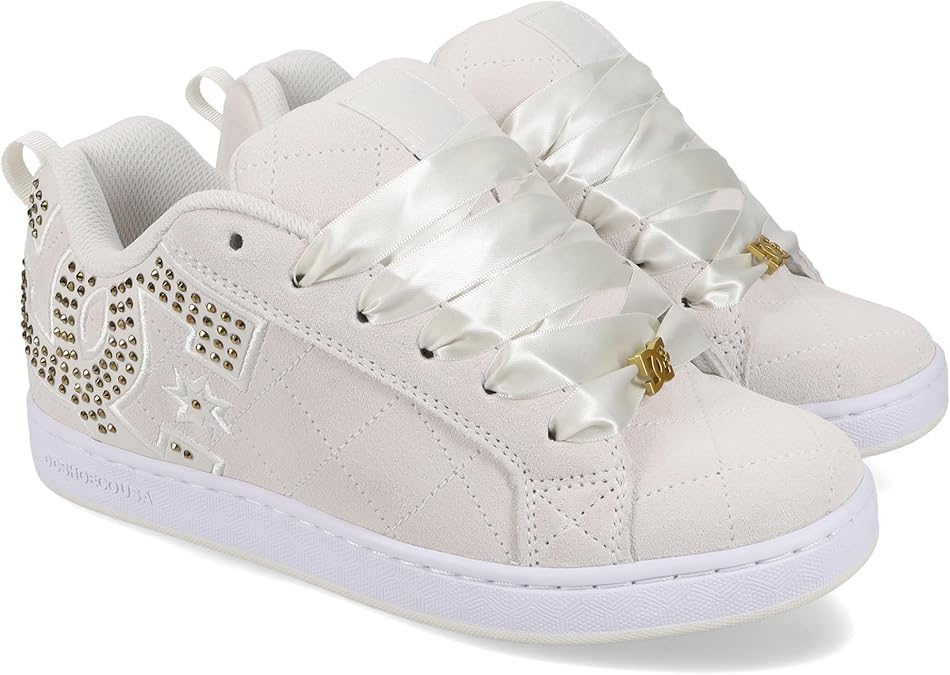 DC Women's Court Graffik SE Skate Shoe Off White/Gold