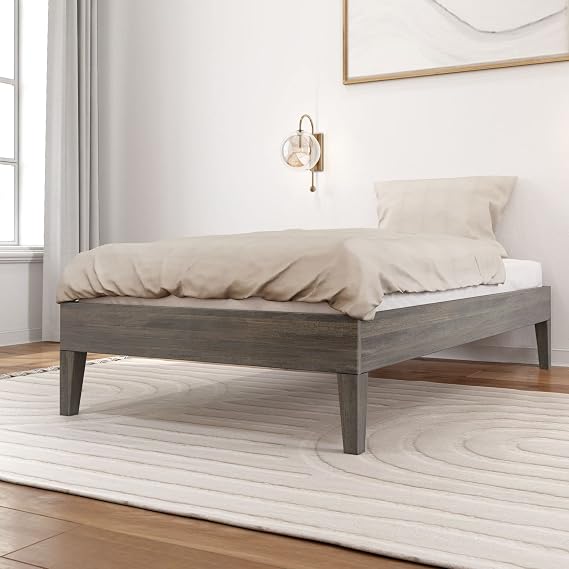 Plank+Beam Modern Farmhouse Platform Bed (Twin), Driftwood