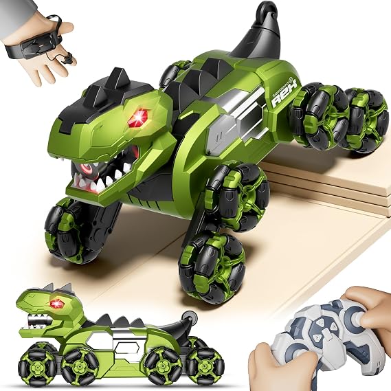 4DRC Remote Control Dinosaur Monster Truck Toys, 8WD Gesture Sensing Remote Control Stunt Cars for Boys Age 6 7 8-12 13 14 Year Old, Birthday Gifts Ideas for Kids Boys Girls