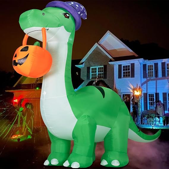10FT Giant Halloween Decorations Inflatable Dinosaur Outdoor Decor.