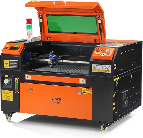 VEVOR 50W CO2 Laser Engraver, 12 x 20 in, 19.7 IPS Laser Cutter Machine with 2-Way Pass Air Assist, Compatible with LightBurn, CorelDRAW, AutoCAD, Windows, Mac OS, Linux, for Wood Acrylic Fabric More