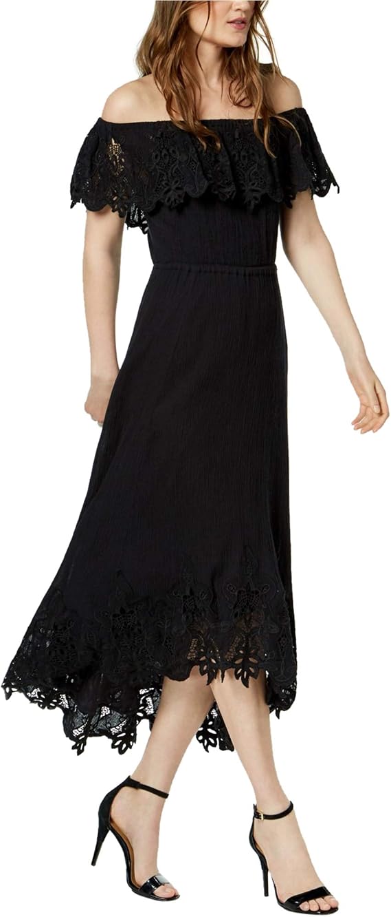 Rachel Zoe Womens Cleo Midi Dress, Black, Small
