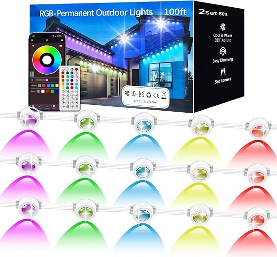 KIKO 100ft Permanent Outdoor Lights