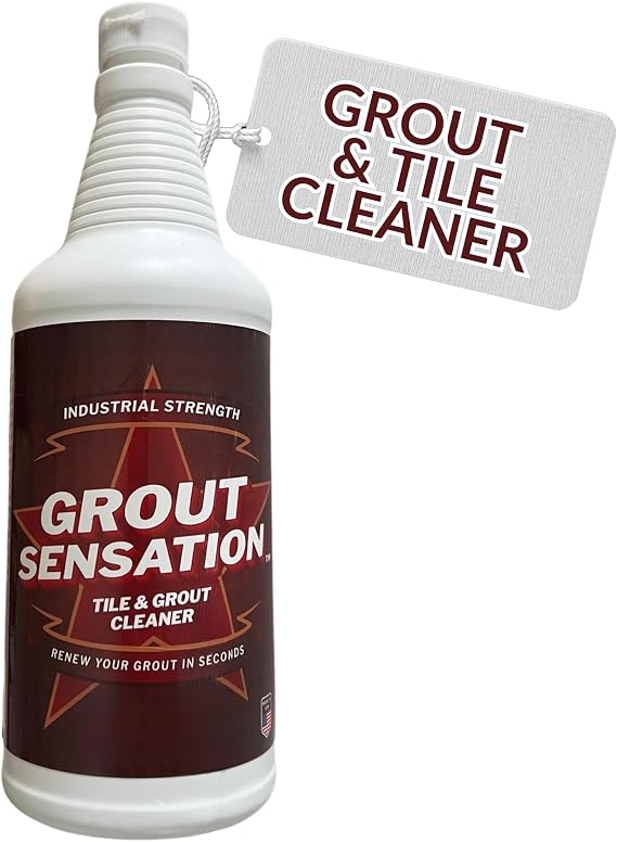 Heavy Duty Grout Cleaner - (Pack of 1) - For Tile Floors & Shower Tiles - Industrial Strength Grout Cleaning Solution Restores Original Color - No Residue, No Odor, USA Made - 32 Oz