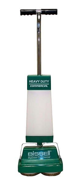 Bissell BigGreen BGFS5000 Portable Two Brush Floor Scrubber & Polisher, Polypropylene, 13"" W x 7"" D x 44"" H, White & Green