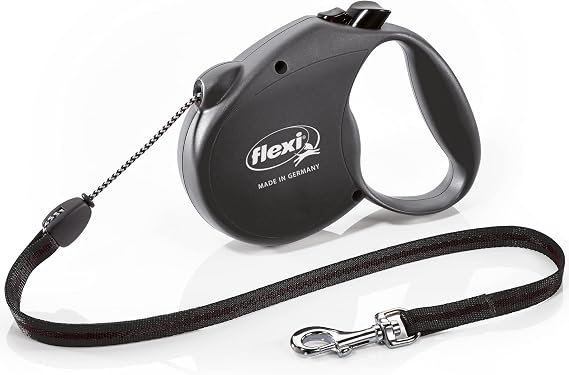 Flexi Basic Standard Cord Black Medium 5m Retractable Dog Leash/Lead for dogs up to 20kgs/44lbs