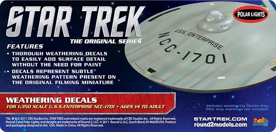 AMT MKA008/12 Star Trek 1/350 USS Enterprise Weathering Dcl AMTS9008