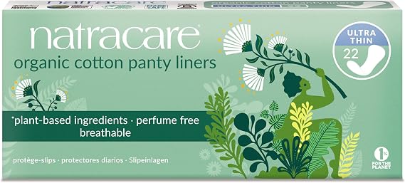 Natracare Organic Cotton Ultra Thin Panty Liners, Made with Certified Organic Cotton (1 Pack, 22 Liners Total)