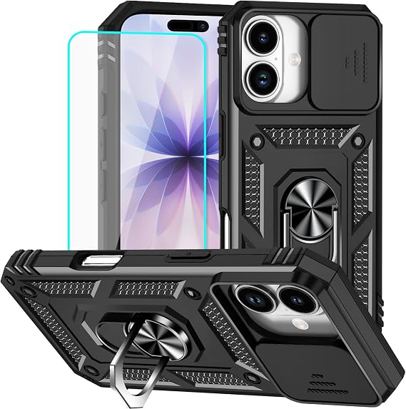 Yiakeng for iPhone 17 Case with Screen Protector (Black)