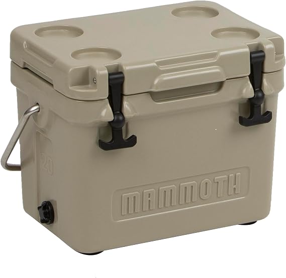 Mammoth Coolers Cruiser Series, Insulated Hard Ice Chest with Durable Double-Walled Rotomolded Construction, Great for On-The-Go Recreational Activities (Cruiser 20, Tan)