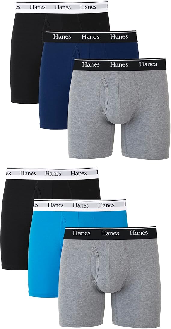 Hanes Men's Hanes Originals Men’s Boxer Briefs & Trunks, Stretch Cotton Moisture-wicking Underwear, Modern Fit Low Rise, Multipacks Boxer Briefs (pack of 3)
