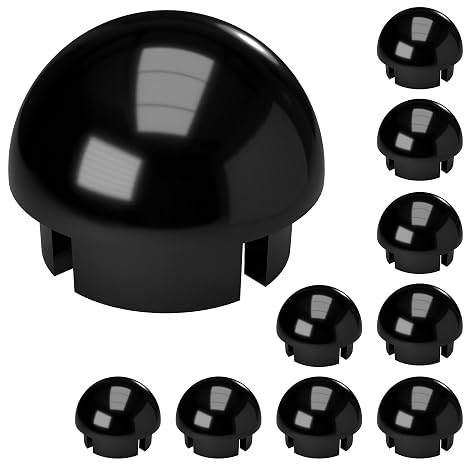 FORMUFIT F114BEC-BK-10 PVC Internal Ball End Cap, Furniture Grade, 1-1/4" Size, Black (Pack of 10)