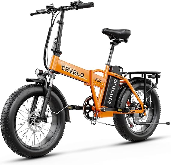 Cybervelo 750W Folding Electric Bike, 48V 20.8AH/50AH Large Removable Battery E-Bike, 80 Miles Max Range, 20" Fat Tire Electric Bike for Adults, Adult Electric Bicycles for Commute