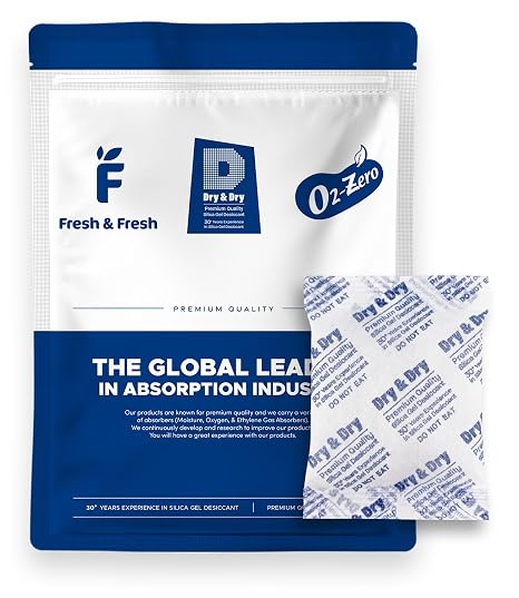 Dry & Dry 50 Gram [15 Packets] Silica Gel Packets, Desiccants - Rechargeable Fabric Silica Gel Packs, Silica Gel, Silica Packets, Desiccant Packs for Storage