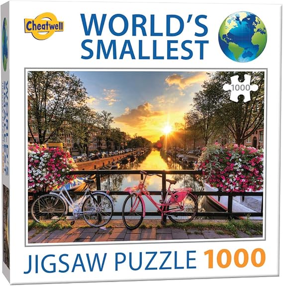 Cheatwell Games World's Smallest 1000 Piece Puzzle Amsterdam,Red