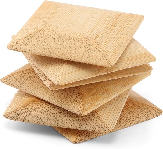 6Pcs Bamboo Pan Scraper, Durable No Scratching Pot Scraper, Food Safe Kitchen Scraper Tool for Cleaning Pans, Bowls, Plates