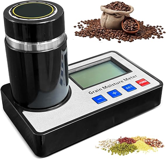 Smart Portable Grain Moisture Meter, 19-Grain Tester with LCD Display & Multi-Point Calibration, Humidity Detector for Wheat, Maize, Soybean, Rice, Coffee & Flaxseed