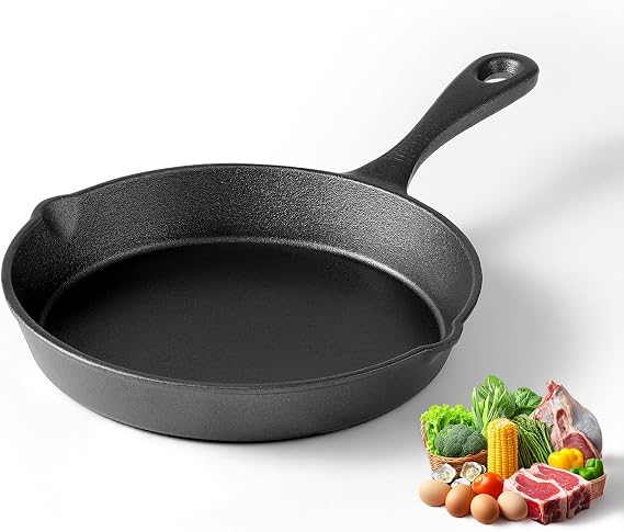 Cast Iron Skillets, 8.123 Inch Frying Pan