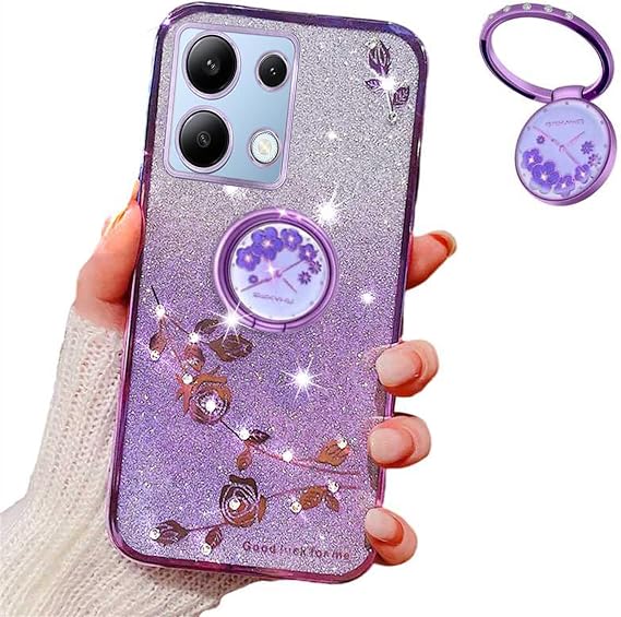 for Xiaomi Redmi Note 13 Pro+ Case for Women.Flowers Purple