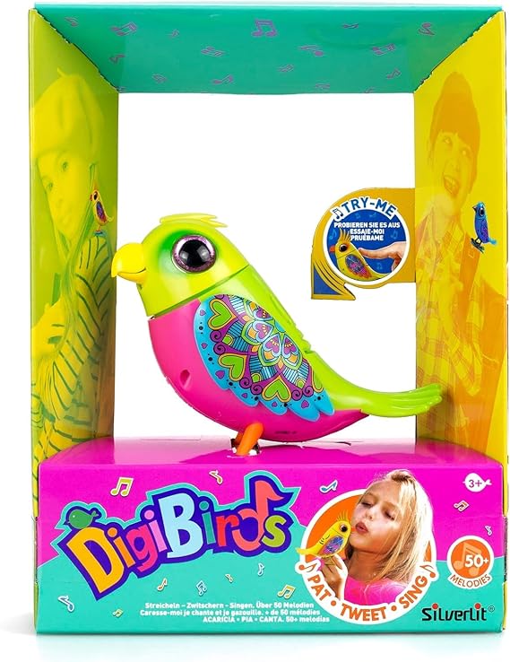 Silverlit Digibirds- Interactive Love Bird, Green Small