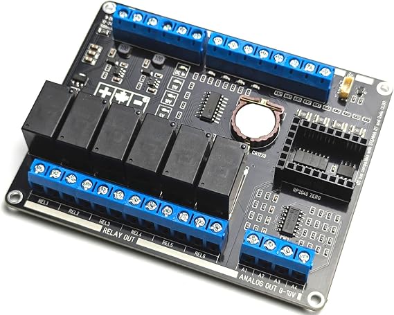 CANADUINO RP2040 PLC-100 Programmable Logic Controller for RP2040 Zero Module - Compatible with Arduino