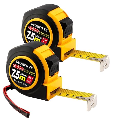 2 Pack Tape Measure, Measuring Tape, Tape Measure 25 ft, Measurement Tape, Measuring Tape Retractable, Self-Locking Steel Tape Measure Holder for Body Measuring Tape Designer Decorator Handicraftsman