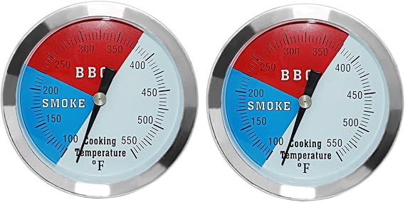 3 1/8 Inch Grill Thermometer 2 Pack Replacement for BBQ Grill and Smoker