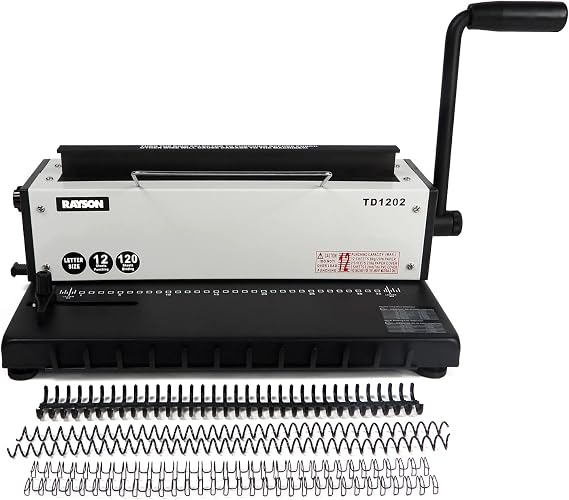 RAYSON TD1202 3:1 Wire Binding Machine, 12-Sheet Punch, 120-Sheet Capacity