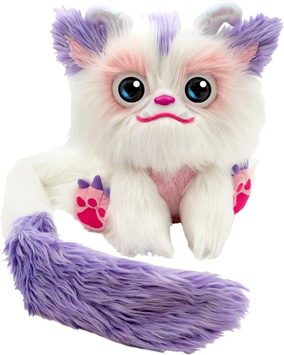 Furlings Aspen – Interactive Plush Bunny Toy with 80+ Sounds & Realistic Reactions | Talking Soft Cuddly Stuffed Animal Pet for Kids Ages 3+ | Perfect Birthday, White
