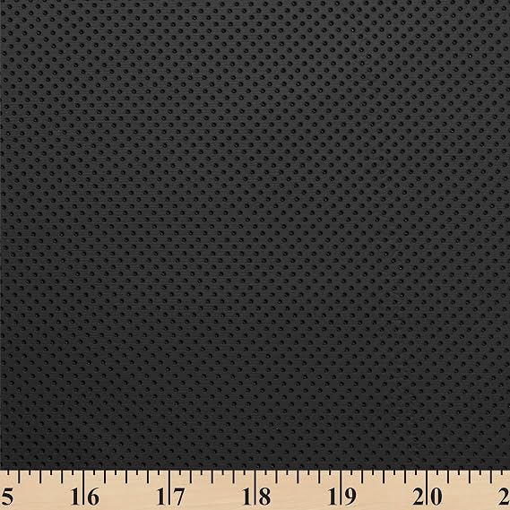 Dotted Stretch Vinyl Fabric Upholstery Perforated 54" Wide BTY Auto Home Commercial (Black)