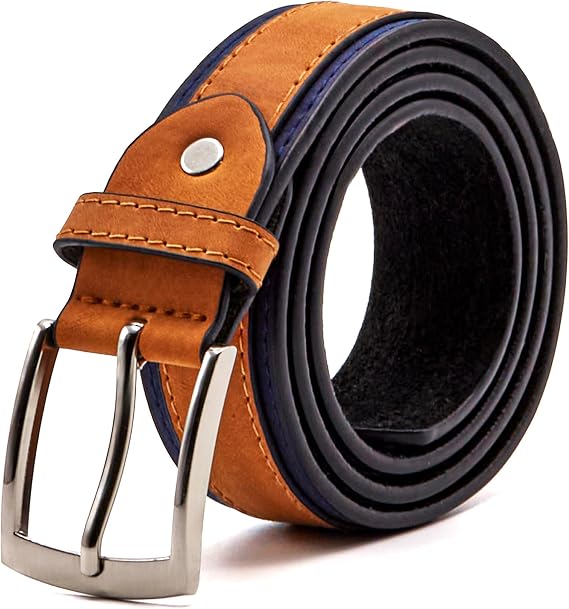 Woodland Leathers Dual-tone Leather Belts For Men - Versatile Brown & Black Mens Belts, Scratch-resistant Buckle Leather Belts For Men, Black Belt for Jeans
