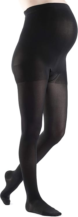 Sigvaris Womens Style Soft Opaque 840 Closed Toe Maternity Pantyhose 20-30mmHg - Black - Small Short