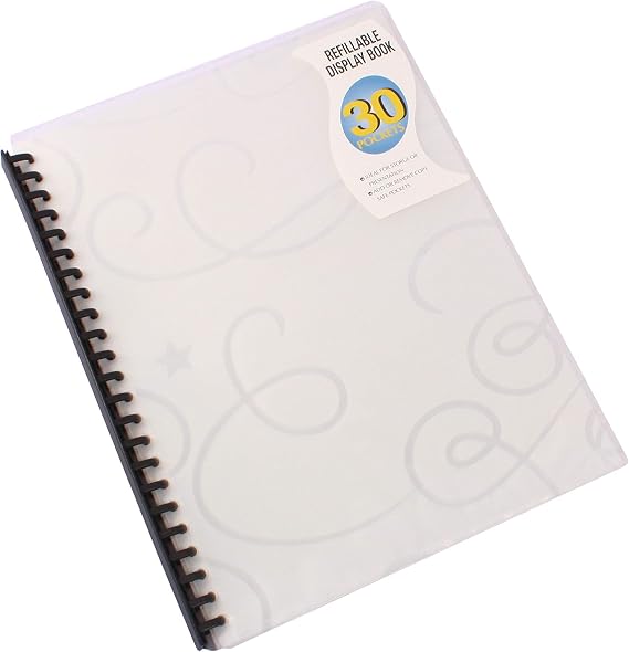 Bantex Refillable Display Book Jewel 30 Pockets Refillable A4 Display Book, Clear, Clear, (100851918)