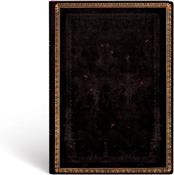 Black Moroccan Midi Lined Softcover Journal, 176pg, 100GSM by Paperblanks (Old Leather Collection)