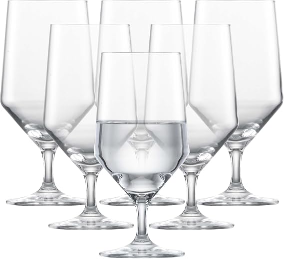 Zwiesel Glas Pure Water Glass (Set of 6), Drinking Glasses for Water, Dishwasher-Safe Machine-Made Tritan Crystal Glasses, Made in Germany (15 Ounce)