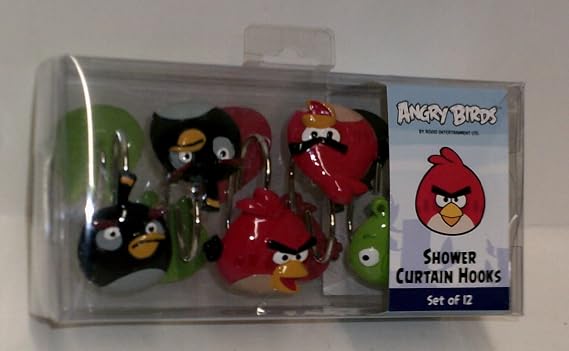 Rovio Angry Birds Shower Curtain Hooks Set of 12