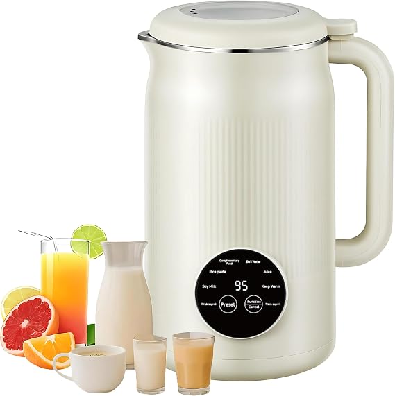 Multifunction Nut Milk and Juice Maker with Timer and Keep-Warm Feature, Ideal for Home Kitchen Use